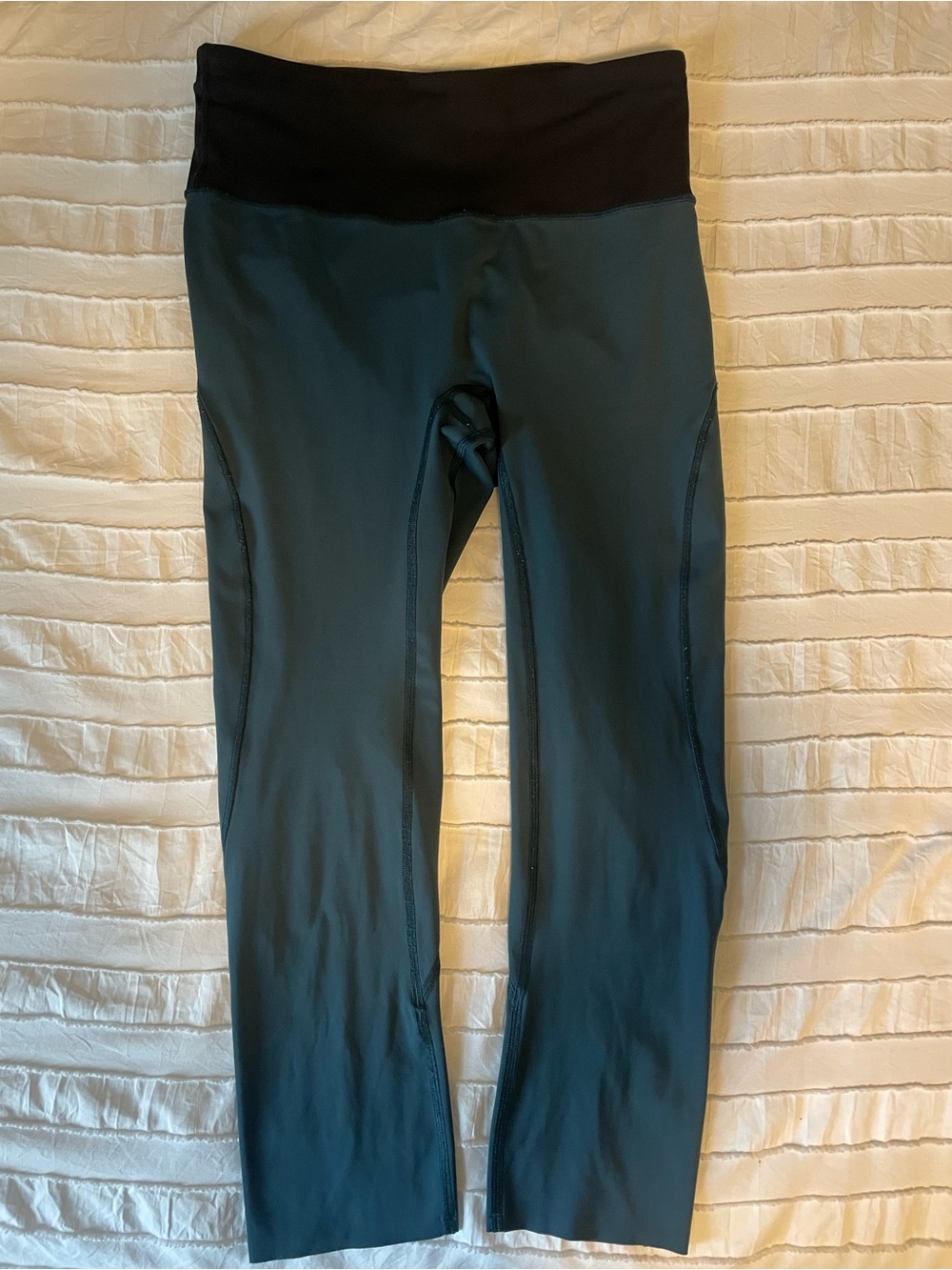 lululemon athletica Teal Leggings with Black Waistband